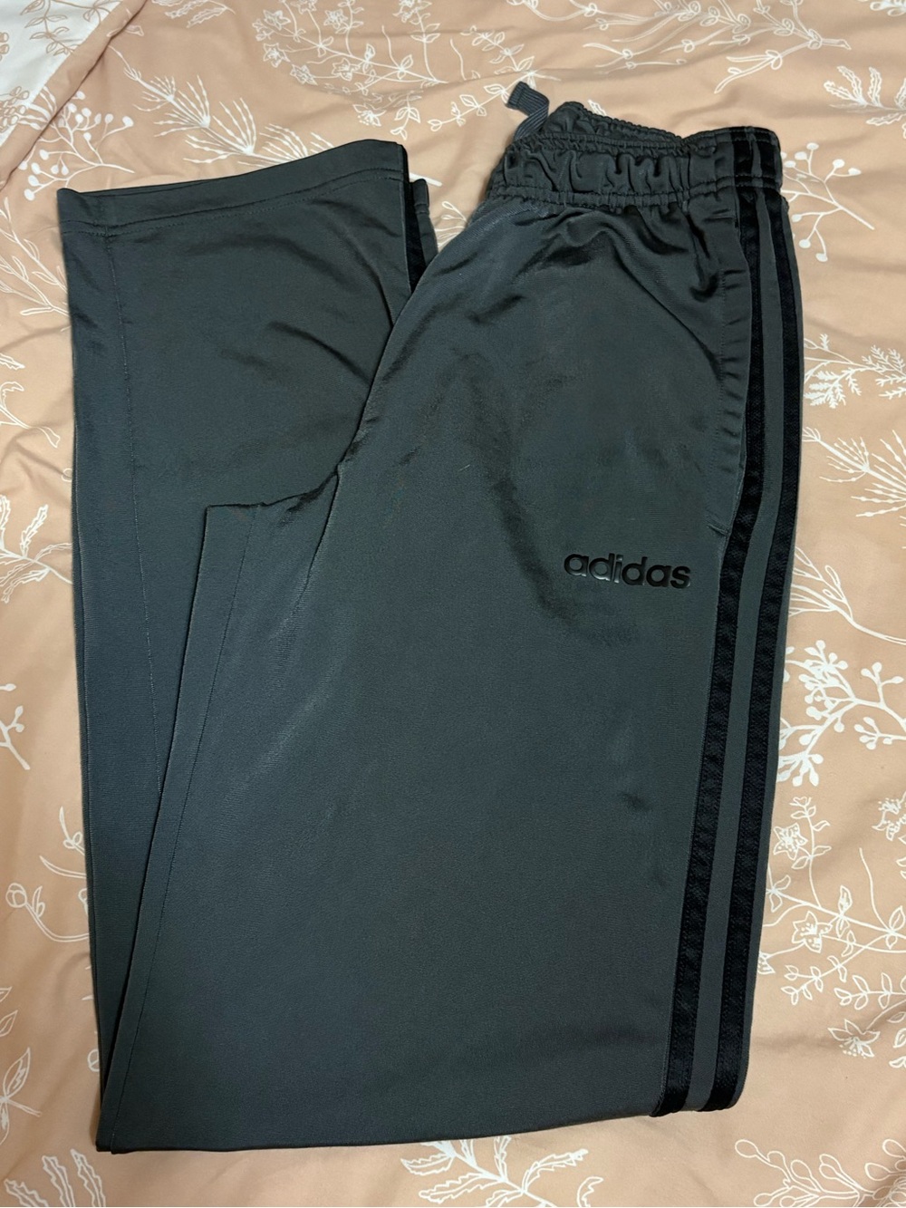 adidas Men's Charcoal Gray Joggers with Side Stripes